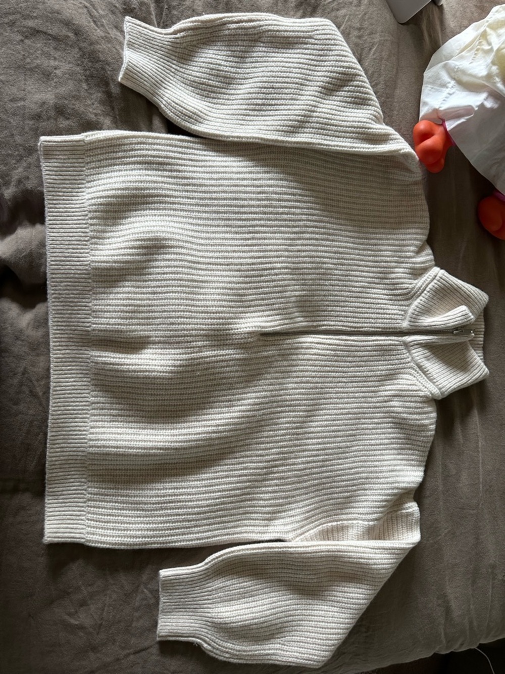 Everlane Half‑Zip Wool Sweater in Light Beige - Picture 2 of 5
